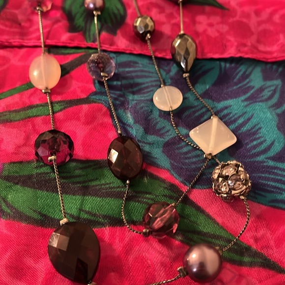 Purple and gunmetal necklace, unmarked - Picture 8 of 8